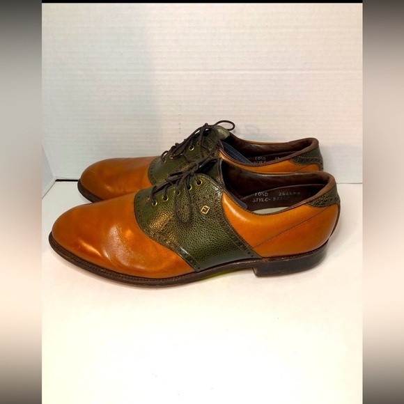Foot Joy Vintage Green and Brown Leather Oxford Shoes men’s size 10.5 main image 7